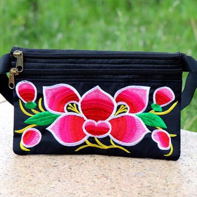Yunnan Ethnic Style Embroidered Retro Waist Bag for Running and Mobile Phones