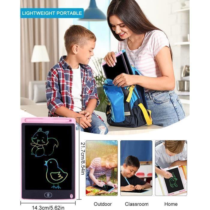 Lot 2 Table Tablette Dessin Enfants,8.5 Pouces Tablette Dessin LCD Magique,Doodle Pad avec Bouton D'effacement,Bleu+Rose