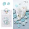 50Pcs Rose Flower Nail Art Decorations with Mini Pearls Resin Flower Nail Art Charms for DIY Acrylic Nails Bride Nail