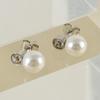 European & American Fashion Pearl Diamond Stud Earrings In Titanium Steel 18k - Versatile Stainless Steel Style for Women