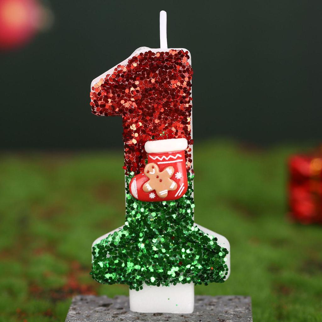 Handmade Birthday Candles: Christmas Stocking Style Cake Toppers for First Birthdays