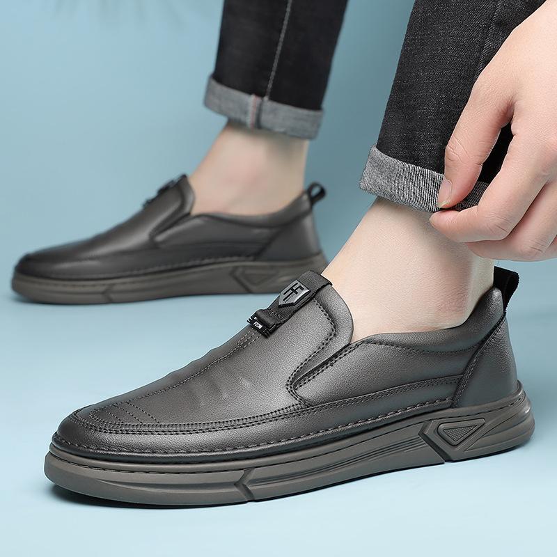 Fashion2024 Spring Autumn Genuine Leather Loafers Shoes Male Fashion Casual Business Casual Breathable Driving Men's Shoes