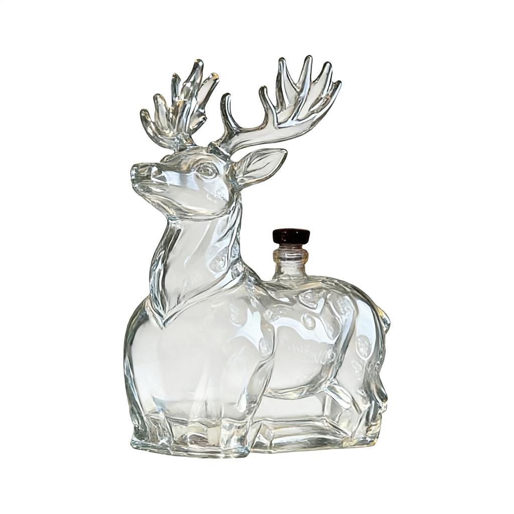 Hirsch Whiskey Glasflasche 120ml Rentier Whiskey Glasflasche Likör Dekanter Heimdeko für Männer Weihnachten Geburtstagsfeier