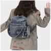 Schoolbag American denim backpack locomotive bag 1011 new niche design multi-pocket simple schoolbag women