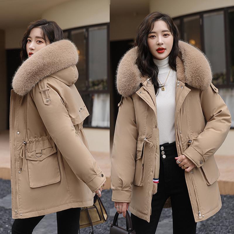 Women's Winter Parka: 3-in-1 Fleece-Lined Waist-Hugging Coat with Detachable Liner