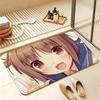N-NEKOPARA Kawaii A-Azuki Short Plush Rug Carpet mat Machine Washable Soft Comfortable Anti‑Slip Floor Mat Home Decor