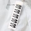 10-Piece Black Enamel Hair Clip Set for Women - Simple Forehead Stray Hair and Bangs Side Clips