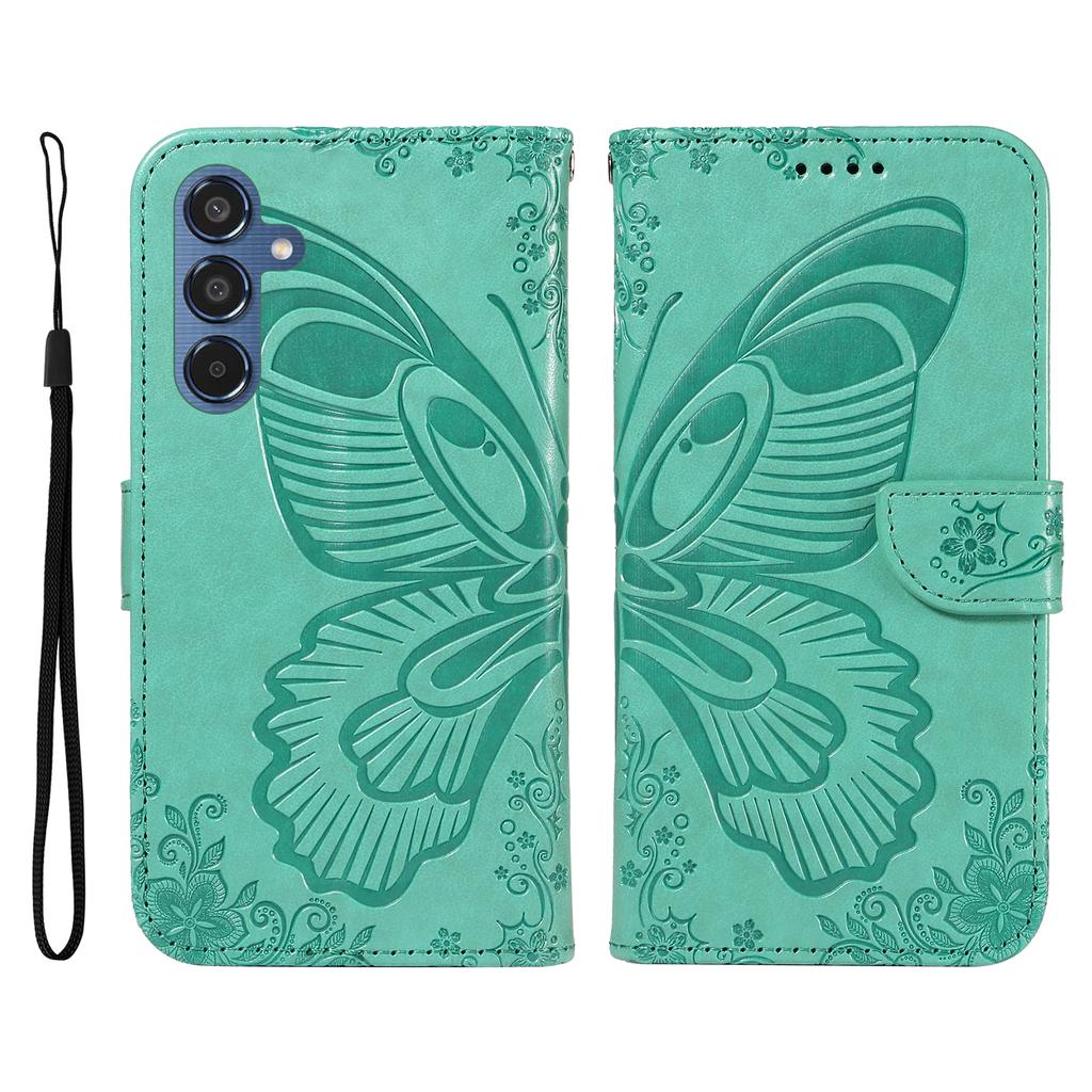 Für Samsung Galaxy M35 5G Hülle Schmetterlingsdesign Klappbare Leder Handyhülle