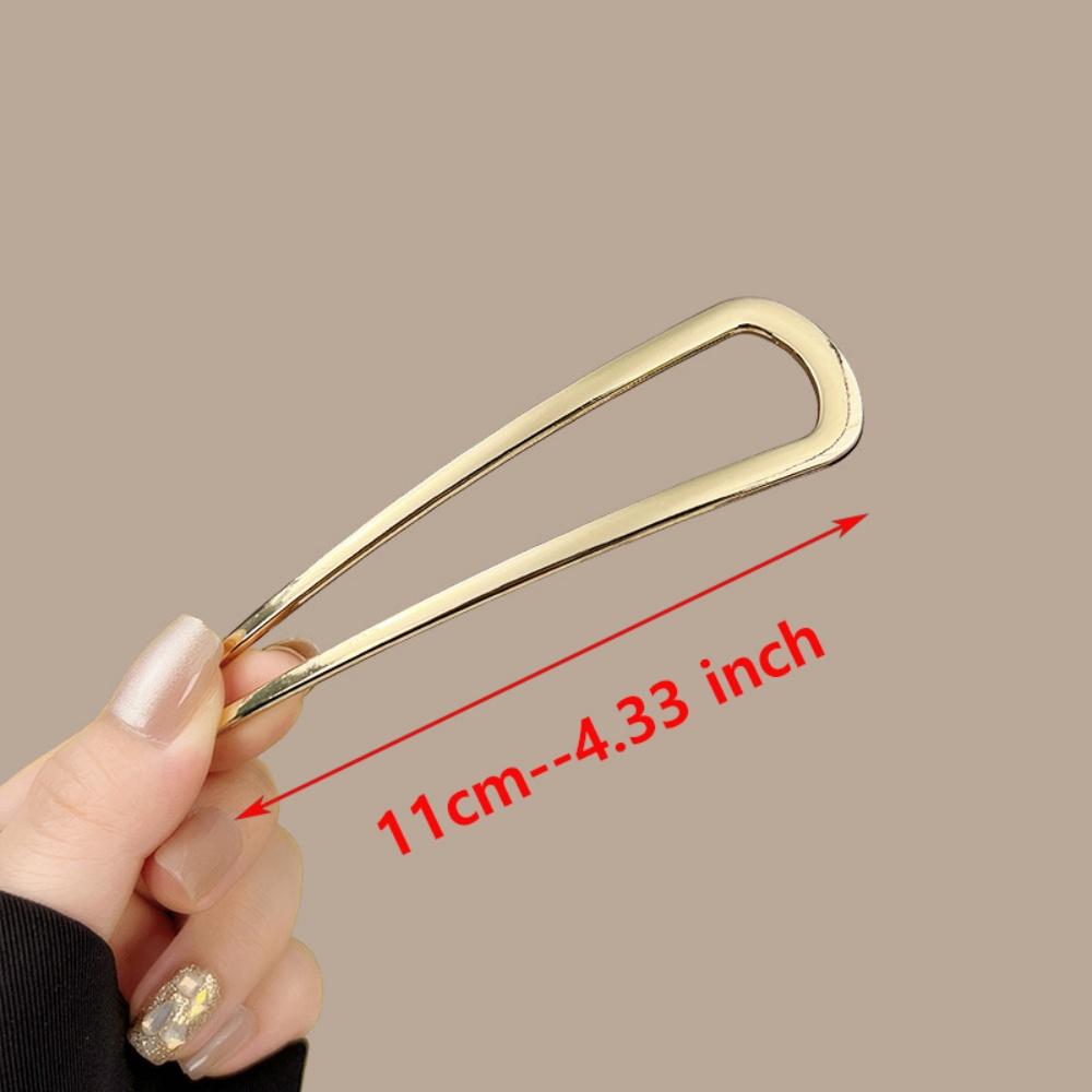 Vintage Metall U-förmige Haargabel Mode Geometrisch Unregelmäßig Legierung Haarspangen Clips Kopfschmuck Damen Mädchen Einfache Haarstäbchen Geschenke