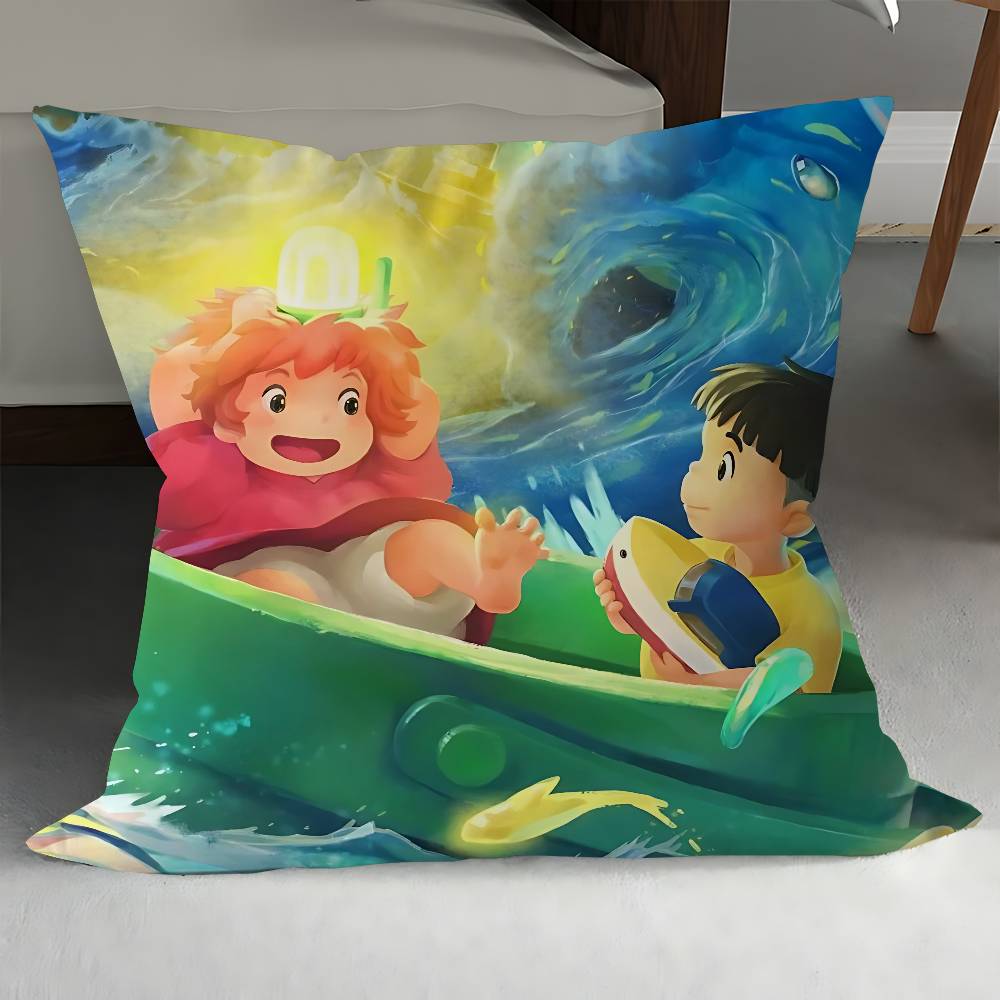 

Cartoon P-Ponyo Cushion Cover Pillow Cover Decor Pillowcase Printed Cushion Case For Couch 12x12Inch