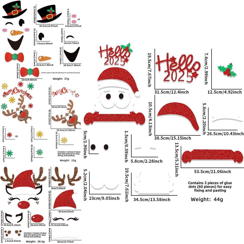 Festive Christmas Door Decorations Featuring Adorable Reindeer And Snowman Felt Window Stickers For Home Holiday Cheer