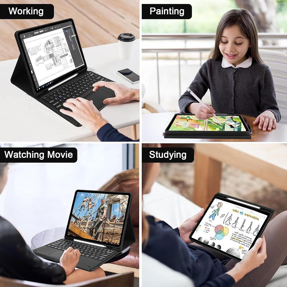 Tablet Case For Samsung Galaxy Tab S10+ Plus / S9 FE+ Plus / S9+ Plus / S8+ Plus / S7 FE / S7+ Plus 12.4-inch Keyboard Cover