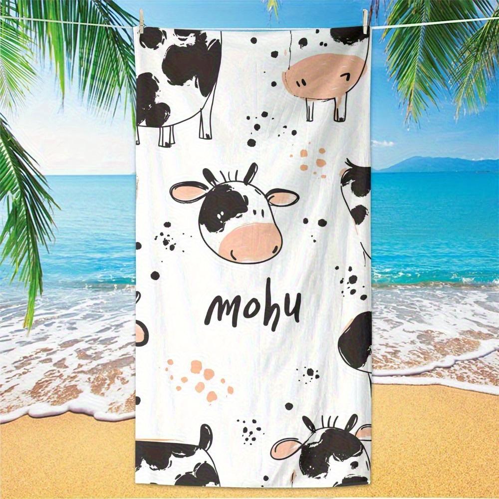

Beach towel cow pattern sun protection and windproof suitable for beach pool camping travel beach blanket W40*H60(CM)