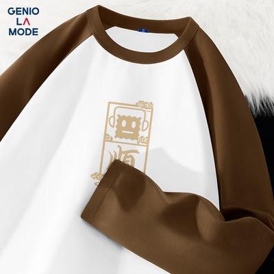 GENIOLAMODE Men's Pure Cotton Long-Sleeve T-Shirt