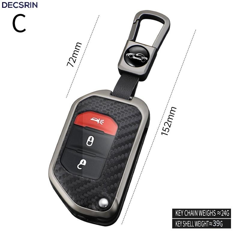 Zinc Alloy+Leather Car Key Case Cover Fob For Jeep Wrangler Jl Jlu Rubicon Gladiator Jt Sahara Jlu