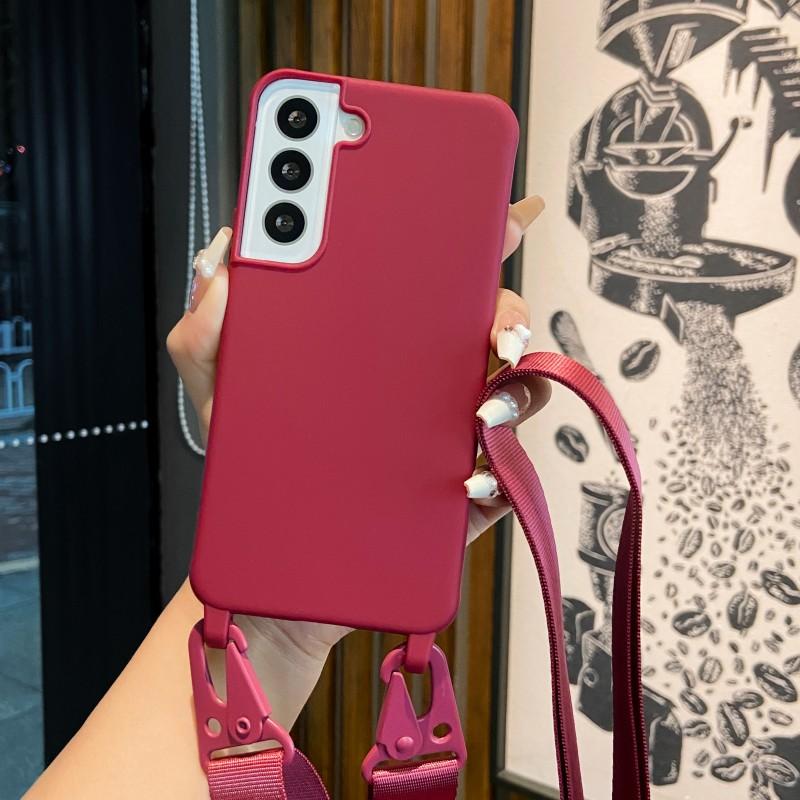 Strap Case For Samsung Galaxy A55 A15 A25 A35 A05S S24 Ultra S21 S23 FE S22 Plus Shoulder Crossbody Lanyard Neck Silicone Cover
