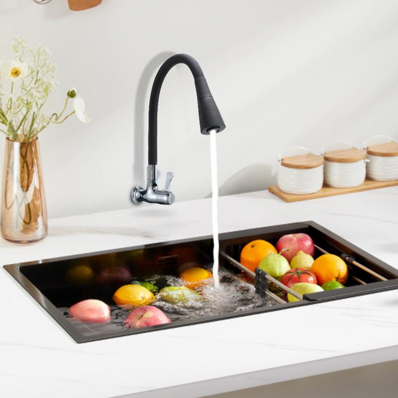 

Black Kitchen Faucet Horizontal Flexible Single Hole Faucet Tools & Home Improvement For Patio Lawn Garden Home Sink China Mainland