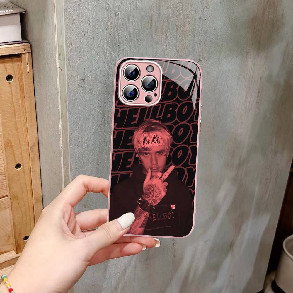 Singer Rapper L-Lil Peep Tempered Glass For Iphone 14 13 12 11 Pro Mini XS MAX 14Plus X XS XR Cover