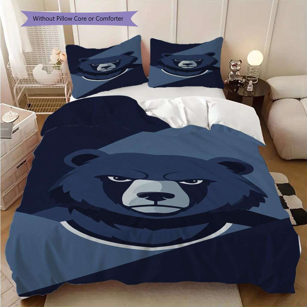 Memphis Football Helmet Three-piece set(1 * duvet cover + 2 * pillowcase, without core)Christmas birthday gift Duvet cover and pillowcase Bedding set