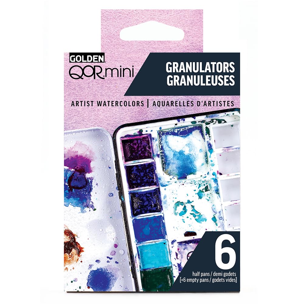 Golden QOR Watercolor 0035 Half Pan Granulators 6-Color Set 13300035