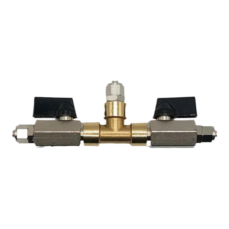 Brass Push-to-Connect Ball Valve Reducing Tee for Water Pipes (Sizes: 6/8/10/12/14/16mm)