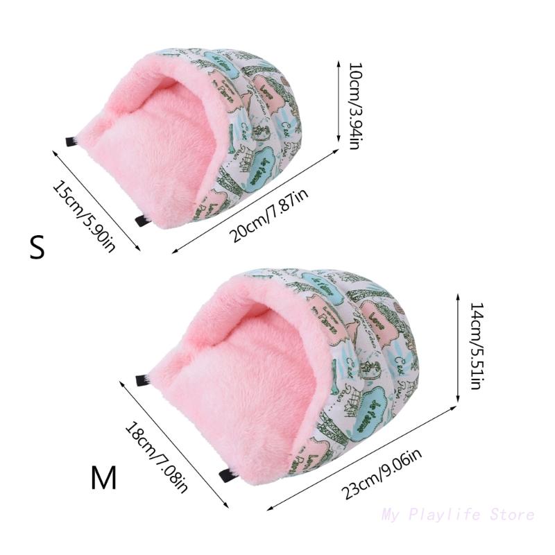 Kleintier Winterbett Haus Warm Hängematte Nest Zubehör für Hamster Meerschweinchen Igel Schlangen Spinnen Eidechsen