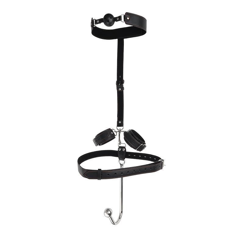 BDSM Bondage Set Anal Hook And Collar Gag Sex Handcuffs Chastity Device Butt Plug Sex Toys For Women Gay SM Adult Games