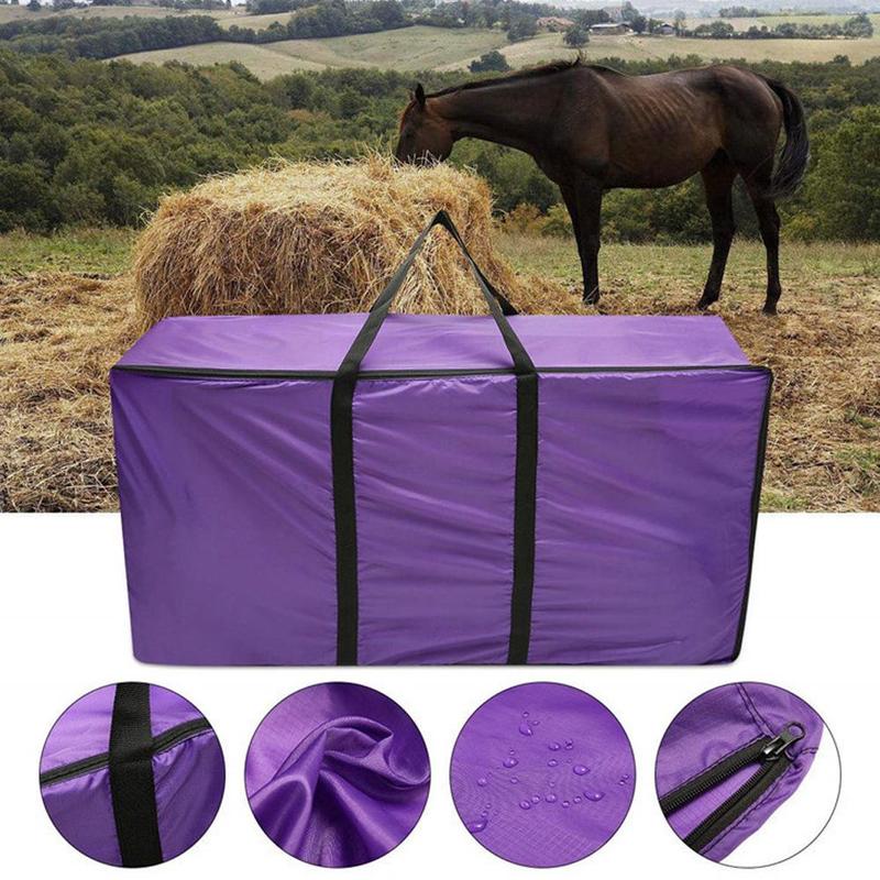 Heulagertaschen 420D Großes Fassungsvermögen Pferde- und Nutztierheu-Ballentasche Wasserdichte Pferde-Nutztierfütterungs-Aufbewahrungstasche mit Reißverschluss