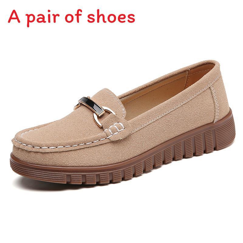 Solid Color Shoes With Suede Upper And Soft Rubber Sole For Casual Summer Wear