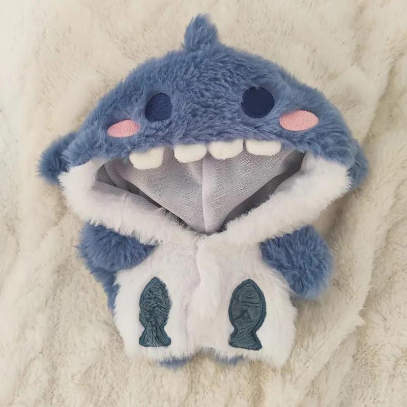 Vêtements de Poupée en Coton Cartoon 20cm Sweat à Capuche Requin Manteau en Peluche Accessoires Tenue pour Poupées Idoles Corée Kpop EXO Star Cadeau