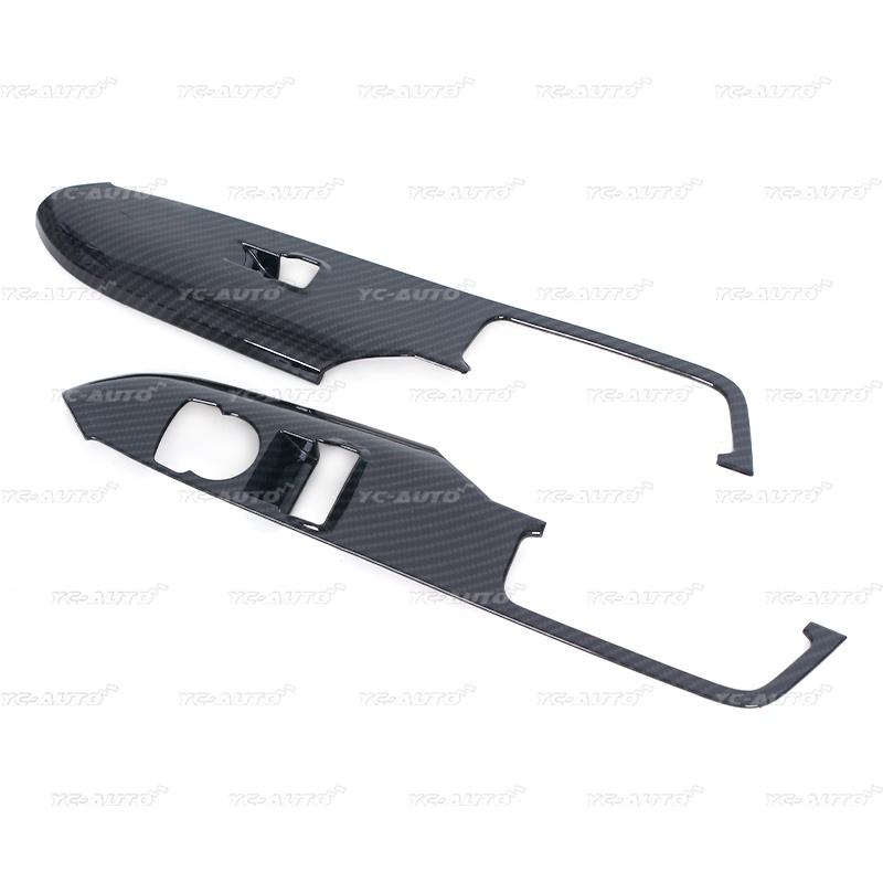 Car ABS  Window Lift Switch Panel Cover Trims Carbon Fiber For Ford Mustang 2015 2016 2017 2018 2019 For LHD Car Accessories