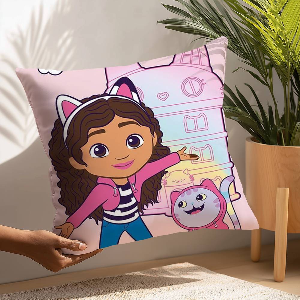 Cartoon Gabbys Mercat Cat Pillow Case Plush Fabric Soft  Pillowcase Double Sided Print Cushion Cover Household Gifts
