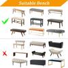 Super Stretch Leather Dining Bench Cover, Removable Bench Slipcover Waterproof Bench Seat Protector Cover for Living Room, Bedroom, Kitchen,Brown