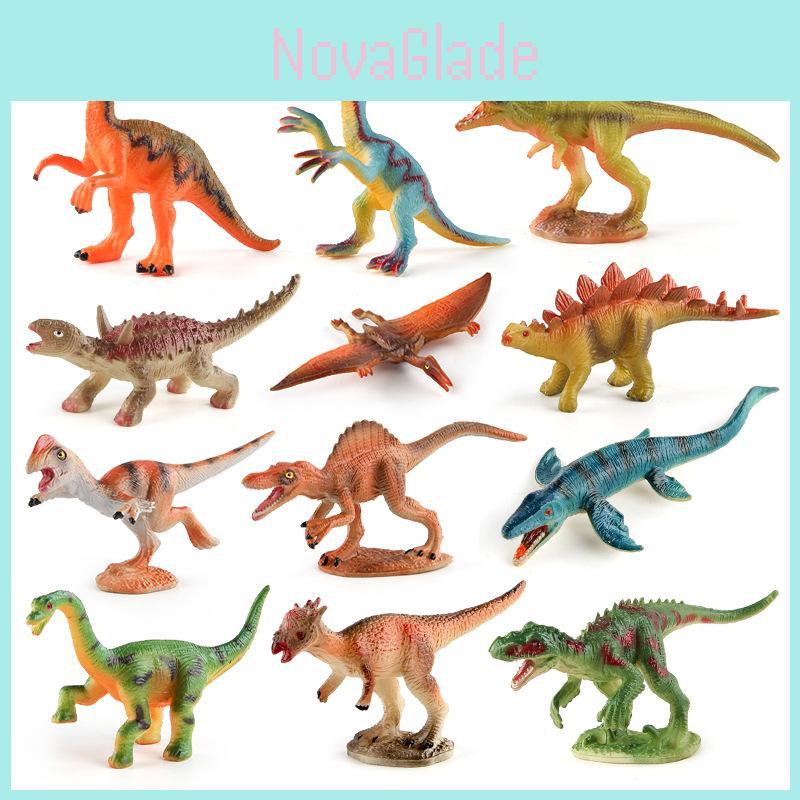 Realistic Pvc Mini Dinosaur Figurines Set Featuring Tyrannosaurus Stegosaurus Velociraptor And Pterosaur Models