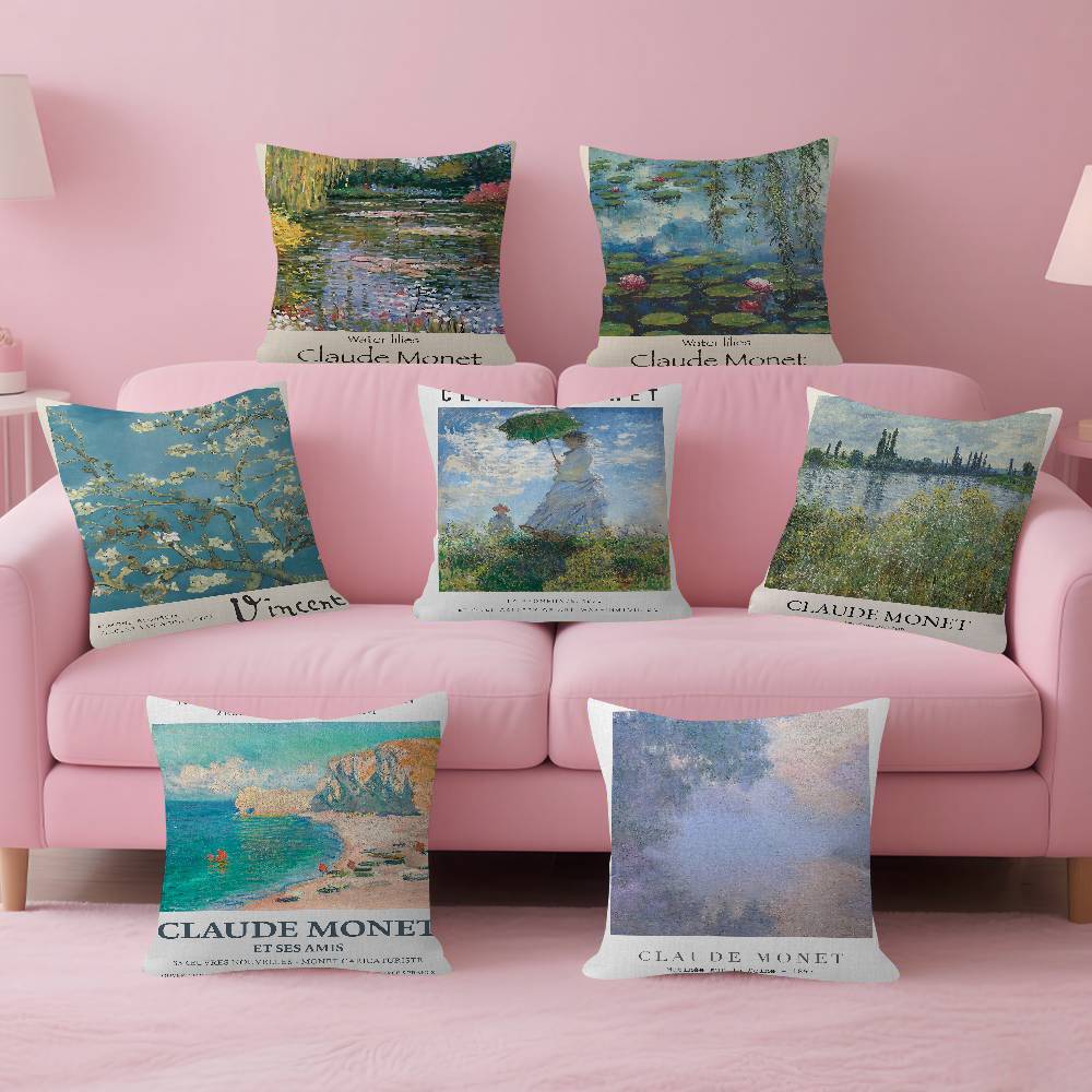 Famous Water Lily Sunrise Pillow Anime Pillow Sofa Bed Head Pillow Cover Cushion Cover Fashion
