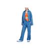 Nike Polo Collar Logo Print Long Sleeve Jacket Women jackets Starlight-Blue FN1941-402