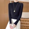 Slim and Thin Bottoming Shirt Women's Semi-high Neck Sweater Autumn and Winter Knitwear Tops