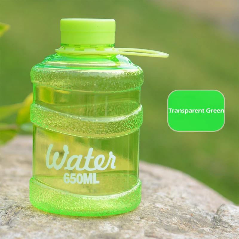650ML Cute Water Bottle Mini Bucket Plastic Bottle Outdoor Sport Drinking Water Bottles Portable Large Capacity Cup Gym Hiking