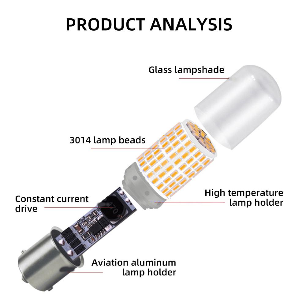 1pc Car Turn Signal Light LED CanBus No Error 144smd LED Brake Lamps 1156 PY21W BAU 15S BA 15S 1157 P21/BAY15D T20 7440/W21W