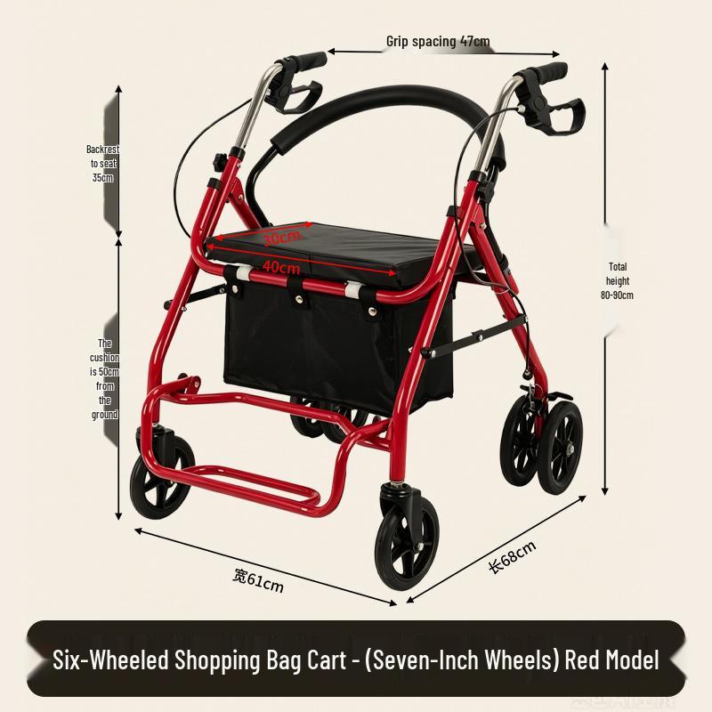 Rollator Walker with Seat & Basket for Elderly Mobility and Shopping