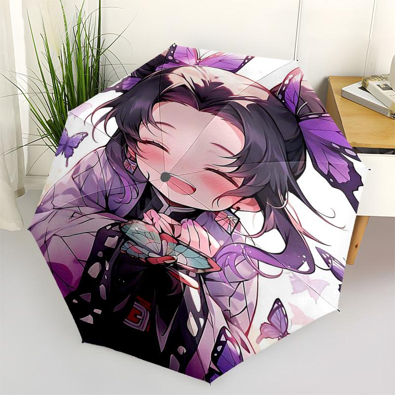 

1pc Anime Character Butterfly Outdoor Umbrella - Automatic Opening/Closing, Portable 3-Fold Design with 8-Bone Iron Frame - Perfect Gift for Fans, Tra