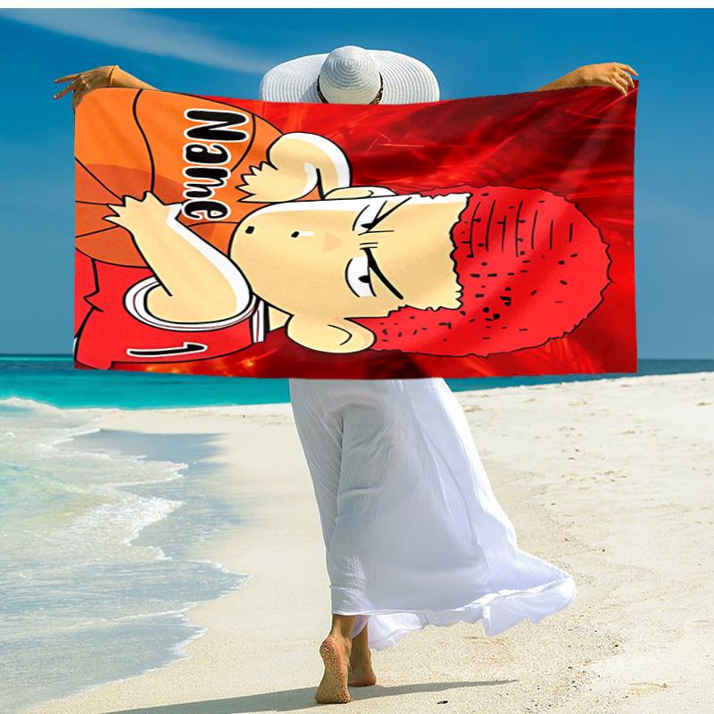 Personalized Customized Proof Beach Towel with Sakuragi Hanamichi Pattern - Soft, Absorbent,quick-drying,perfect Swimming,camping&bathing
