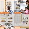 Spice Rack Wall Mounted 4 Pack,Space-Saving Spice Organizer for Spice Jars and Seasonings,Screw or Adhesive Hanging Spice Rack Organizer for Your