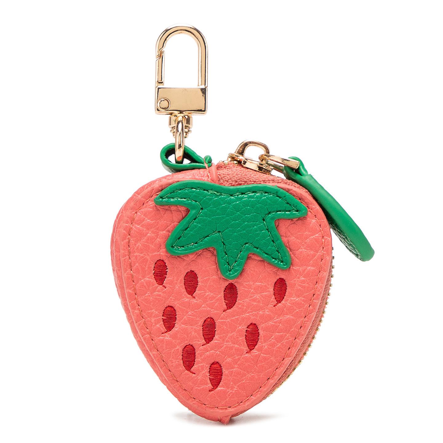 

Mini Lemon-Shaped Fruit Charm Coin Purse & Key Holder – Cute Multifunctional Earphone Bag Wallet суничний