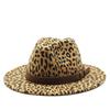 Leopard Print Big-brimmed Top Hat Men's and Women's Retro Jazz Hat Sunscreen Sun Hat European and American Style Fashion Versatile Hat