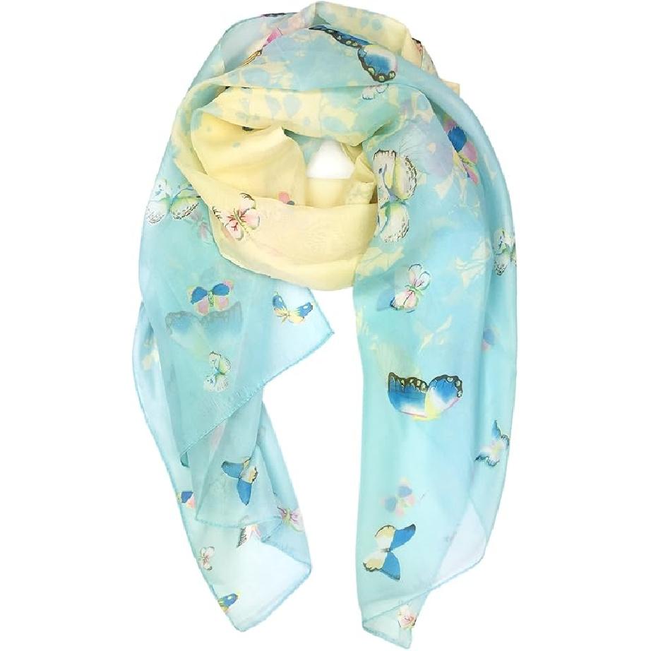 TWÓJ UŚMIECH Damski/Kobiecy Lekki Szal Szal z Mieszanki z Nadrukiem Kwiatowym/Jednokolorowy Na Sezon Wiosenno-Letni