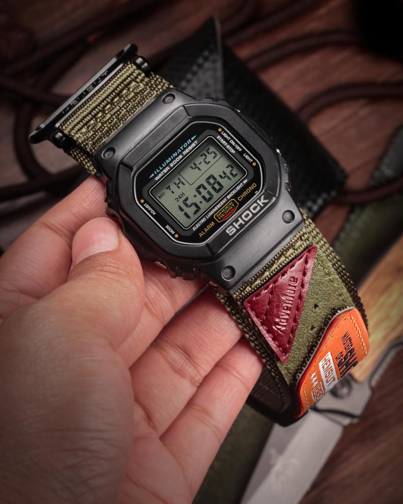 16mm Nylonowy Pasek do Zegarka Casio Męski G-Shock GA-100/110/120/135/2100, DW-5600E/5610/5700/8900, Rzepowy Pasek na Nadgarstek Casio