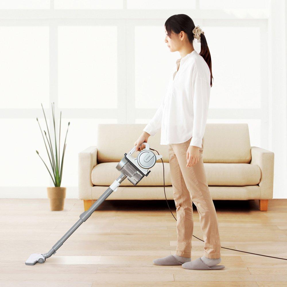 Iris Ohyama Stick Vacuum Cleaner, Cyclone Type, 2-Way, Crevice Nozzle, Small Brush, IC-S55E-S