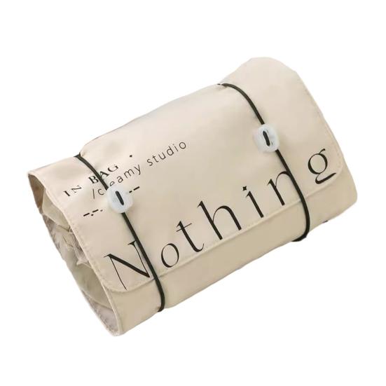 Kosmetyczka Roll-Up składana kosmetyczka Organizer na kosmetyki 4 przegrody Duża pojemność Zapięcie na suwak Wodoodporna torba podróżna