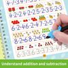 4Pcs Writing Exercise Book Practice Copybook Handwriting Workbook Kit with Letters Numbers English Grooved Learning Activity Workbook for Kids